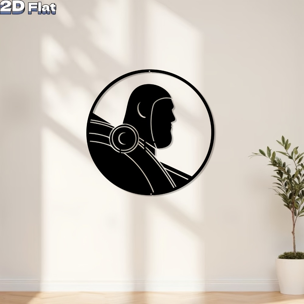 Tech Office Wall Decor - งานศิลปะติดผนังรูปหุ่นยนต์สมัยใหม่ 1 ชิ้น ทำจากแผ่นอะลูมิเนียม สไตล์เทคโนโลยีล้ำสมัย ทนทานต่อสภาพอากาศ