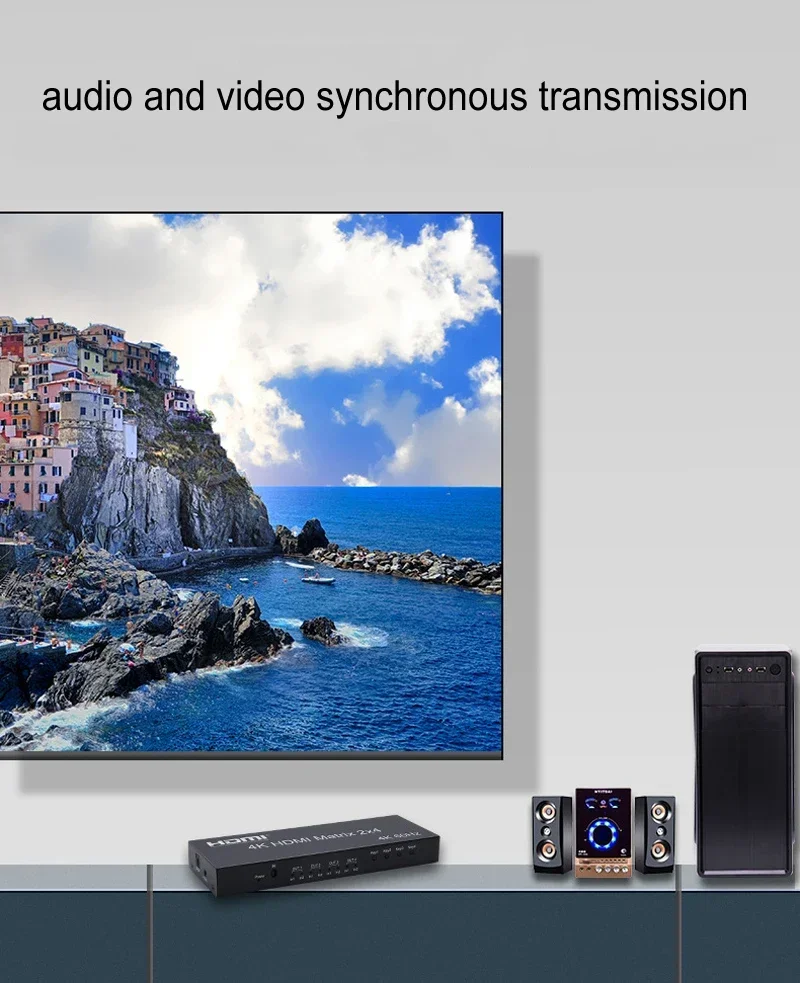 Hdmi Matrix Switch - เมทริกซ์ HDMI 4K 60Hz 2x4 ตัวแยกสัญญาณ