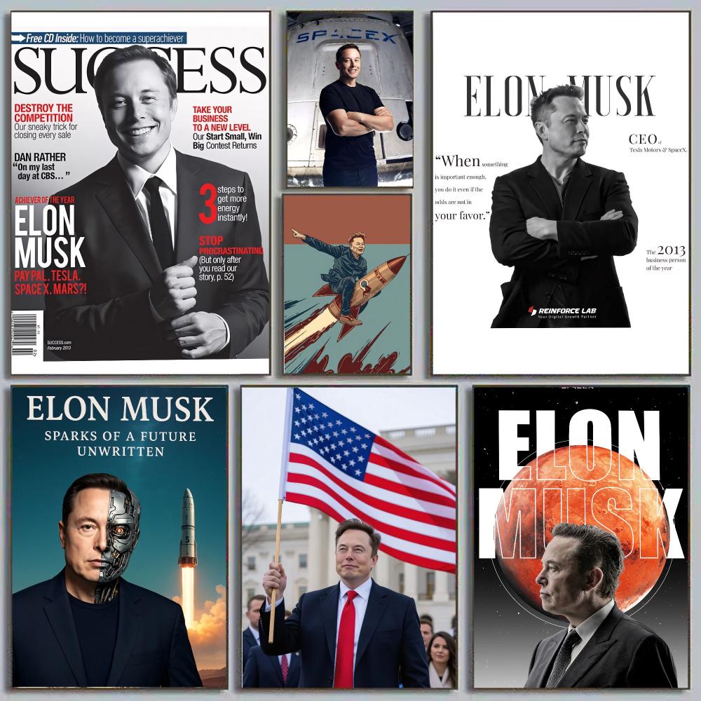 Tech Office Wall Decor - เอลอน มัสก์ ผู้บุกเบิกเทคโนโลยี ผู้มีวิสัยทัศน์ ซีอีโอของ SpaceX