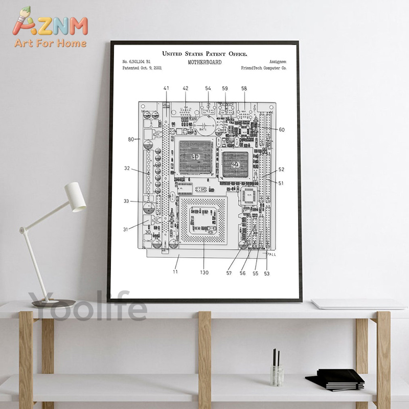 AZNM เมนบอร์ดคอมพิวเตอร์ ภาพวา - Tech Office Wall Decor บทวิจารณ์และราคา