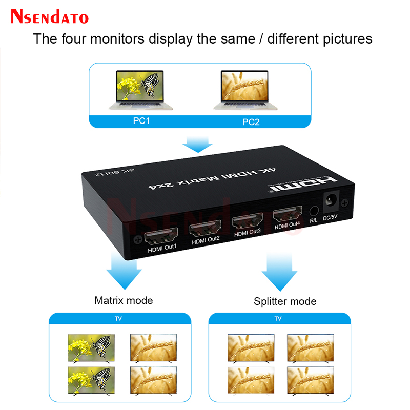 เมทริกซ์ HDMI 4K 60Hz 2x4 สำหร - Hdmi Matrix Switch บทวิจารณ์และราคา