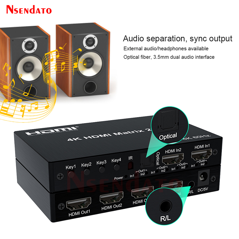 เมทริกซ์ HDMI 4K 60Hz 2x4 สำหร - Hdmi Matrix Switch บทวิจารณ์และราคา
