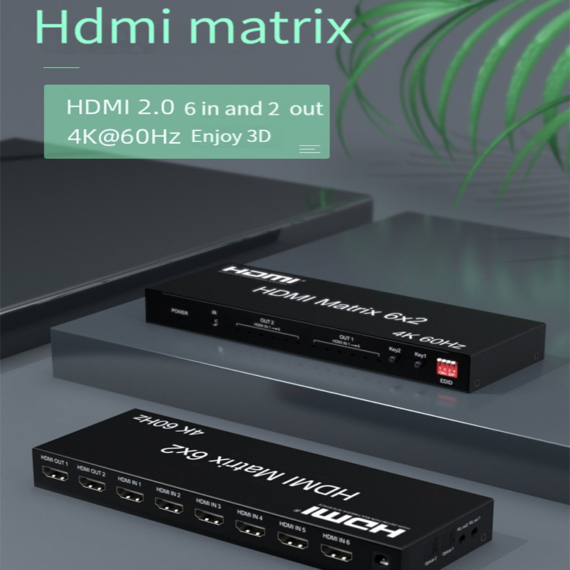 ตัวแยกสวิตช์วิดีโอแบบ2 in 6 HD - Hdmi Matrix Switch บทวิจารณ์และราคา