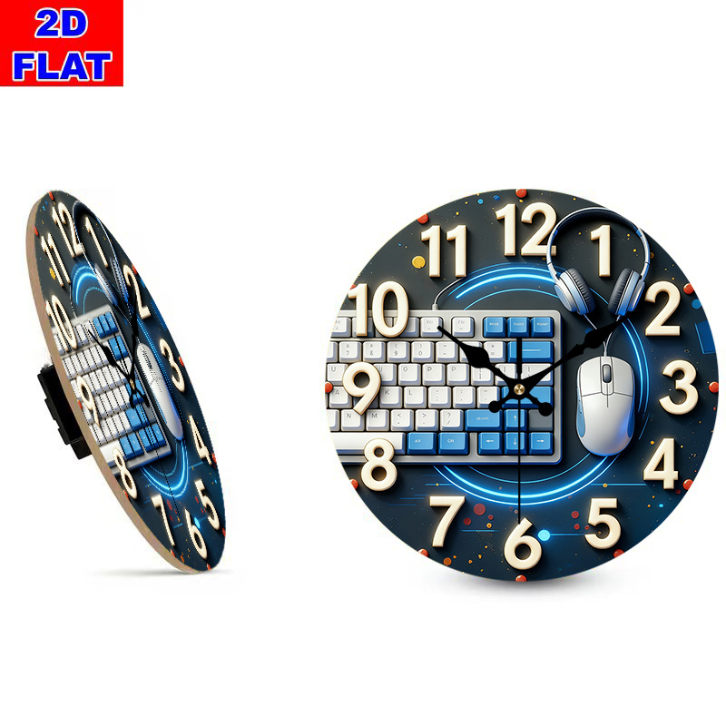 นาฬิกาแขวนผนังไม้สไตล์เทค 2D แ - Tech Office Wall Decor บทวิจารณ์และราคา