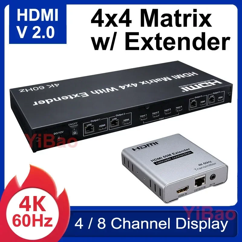 เมทริกซ์ HDMI2.0 4x4 ความละเอี - Hdmi Matrix Switch บทวิจารณ์และราคา