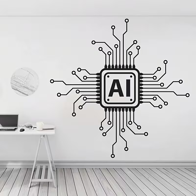 สติ๊กเกอร์ติดผนังไวนิลลายวงจรเ - Tech Office Wall Decor บทวิจารณ์และราคา