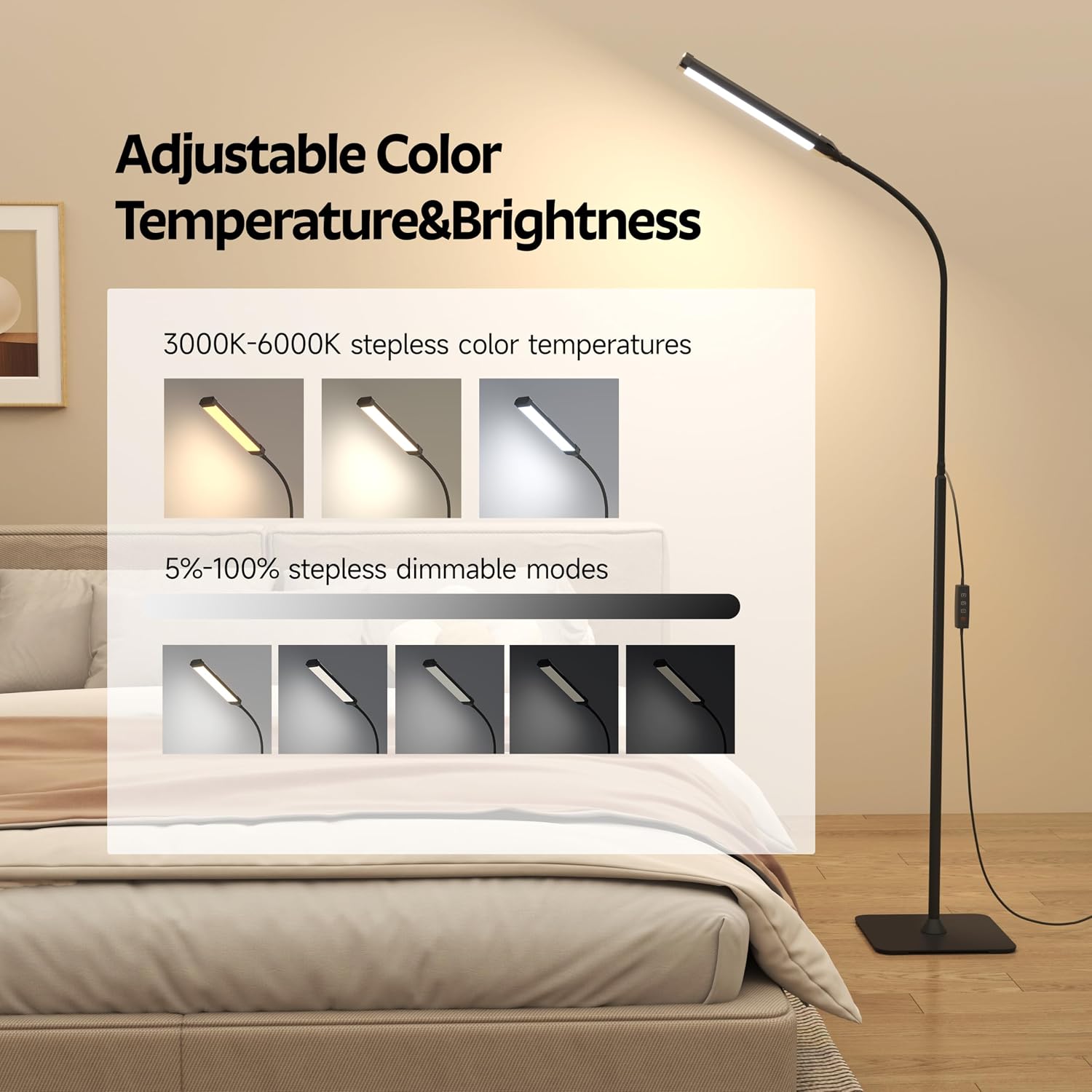 โคมไฟตั้งพื้น LED 120 ดวง ไฟอ่ - Office Tech Flexible บทวิจารณ์และราคา