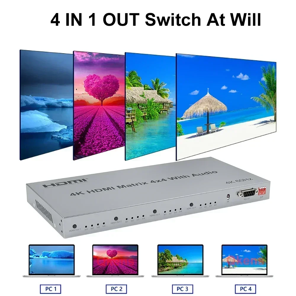 เมทริกซ์ HDMI 4x4 ความละเอียด  - Hdmi Matrix Switch บทวิจารณ์และราคา