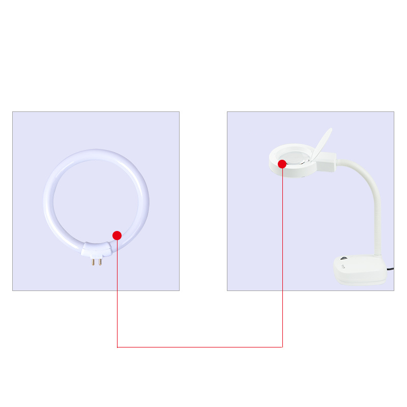 สีขาวขนาดเล็กโคมไฟตั้งโต๊ะหลอด - Ring Light Desk Small บทวิจารณ์และราคา