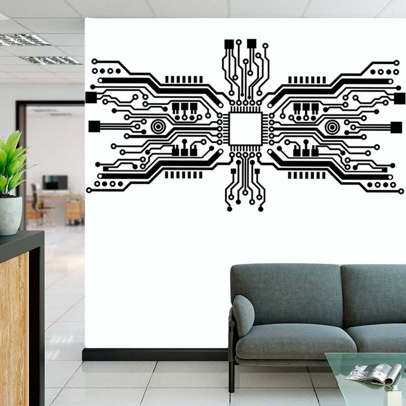 ชิปวงจรสติกเกอร์ติดผนังเทคโนโล - Tech Office Wall Decor บทวิจารณ์และราคา